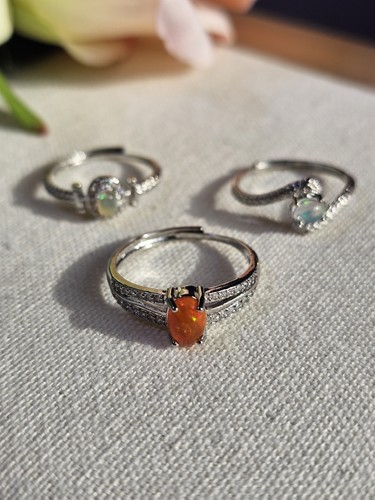Modeschmuck ring mit opal - modeschmuck,